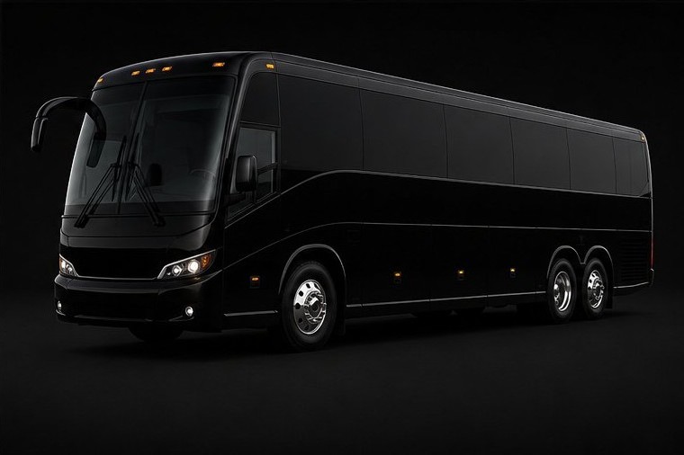 Black luxury charter bus